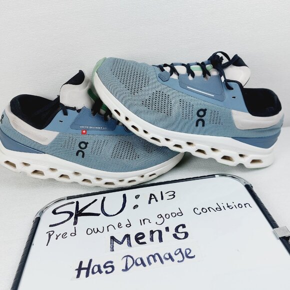 On Run Men's Wash Metal Blue Cloudstratus 3 Athletic Running Shoes Size 8.5 - Picture 15 of 15